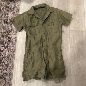 Obey Olive Green Embroidered romper